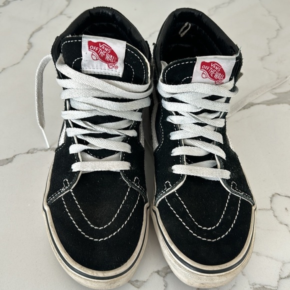 Vans Sk8-Hi Shoes Little Kids Skater Sneakers size 3 Black True white - Picture 2 of 12